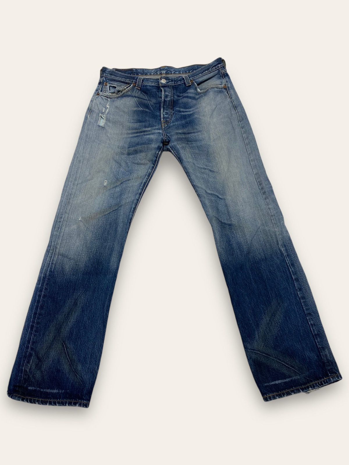Levi's Vintage LEVIS Grunge Punk Distressed Denim Jeans 501 W35 L32 Size US 35 - 1 Thumbnail