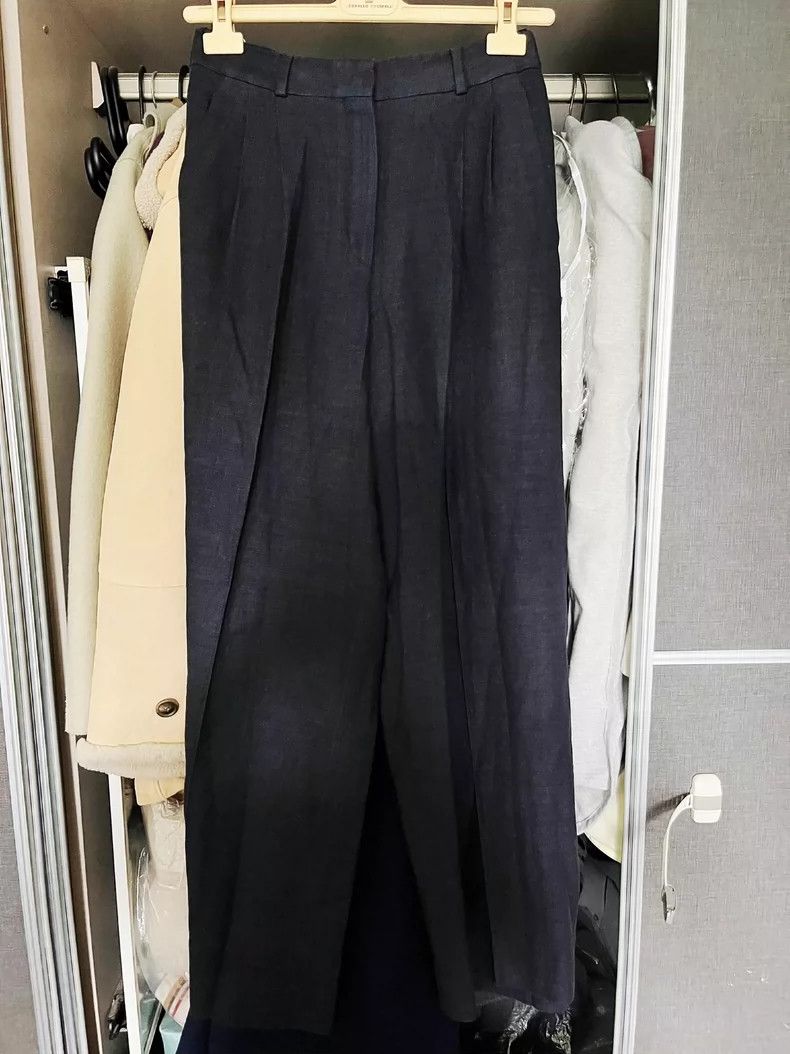 Loro Piana LORO PIANA Flax wool wide leg casual pants Size 27" / US 4 / IT 40 - 1 Thumbnail