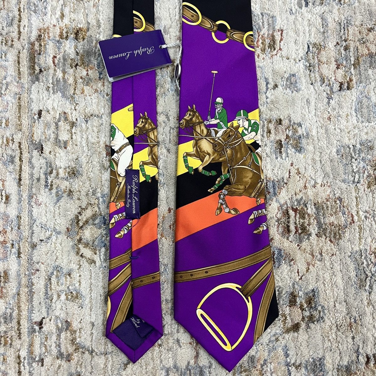 Ralph Lauren Purple Label Equestrian Scenic Silk Tie Size ONE SIZE - 2 Thumbnail