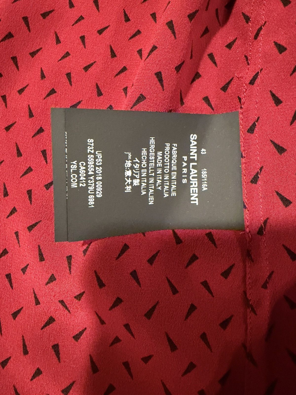 Saint Laurent Paris Saint Laurent mens silk western shirt. 43/17/XL. $1190 Size US XL / EU 56 / 4 - 11 Thumbnail