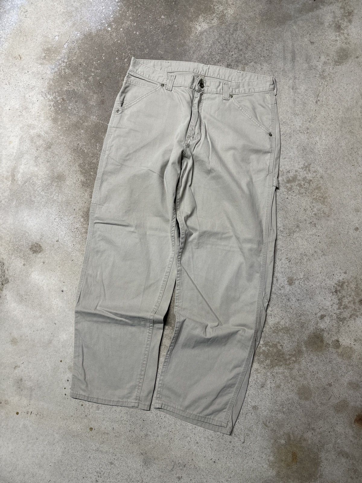 Vintage VINTAGE LEE DUNGAREES BAGGY TAN CARPENTER PANTS 36x32 Size US 36 / EU 52 - 6 Thumbnail