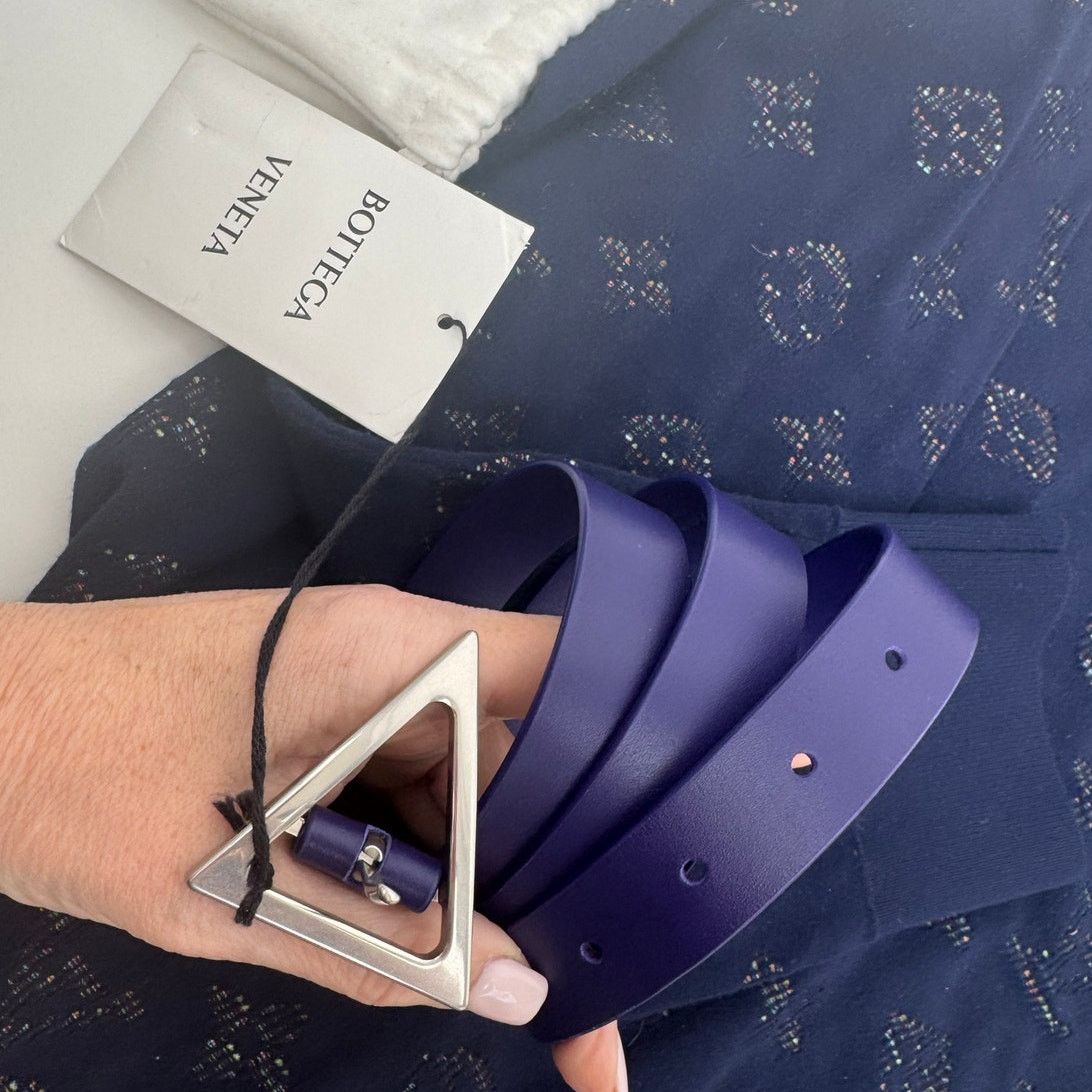 Unisex Bottega Veneta NWT Purple Leather Belt 90cm / 36 in