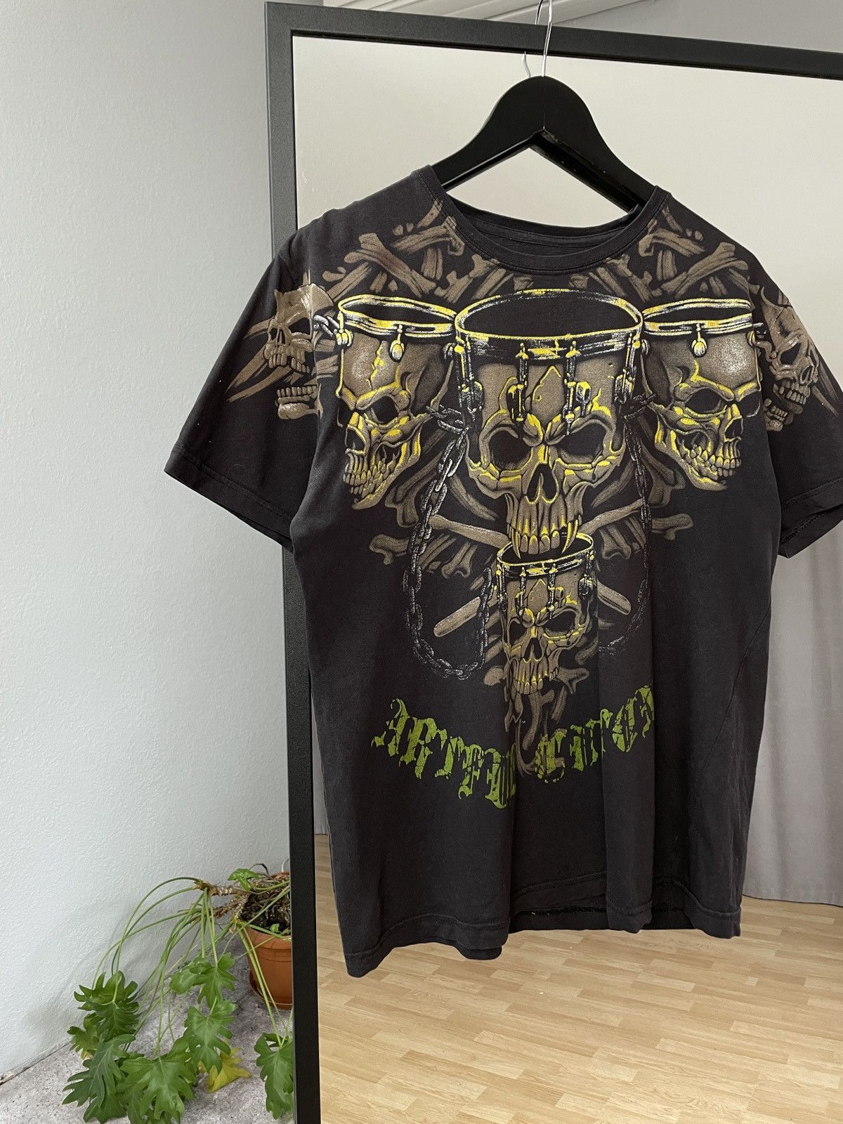 Ed Hardy × Vintage Vintage Y2K Affliction Over Printed Tee Skull T-shirt Size US M / EU 48-50 / 2 - 2 Thumbnail