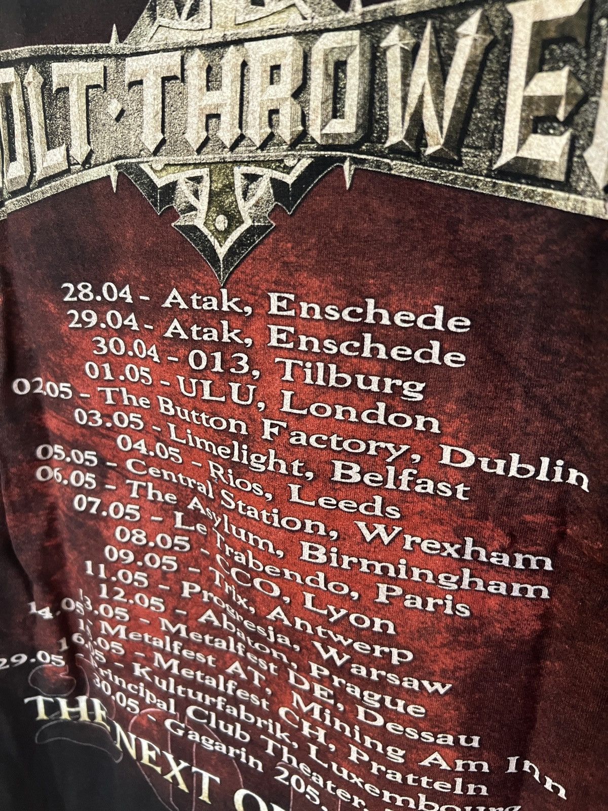 Band Tees Bolt Thrower tour shirt 2010 Size US L / EU 52-54 / 3 - 5 Thumbnail