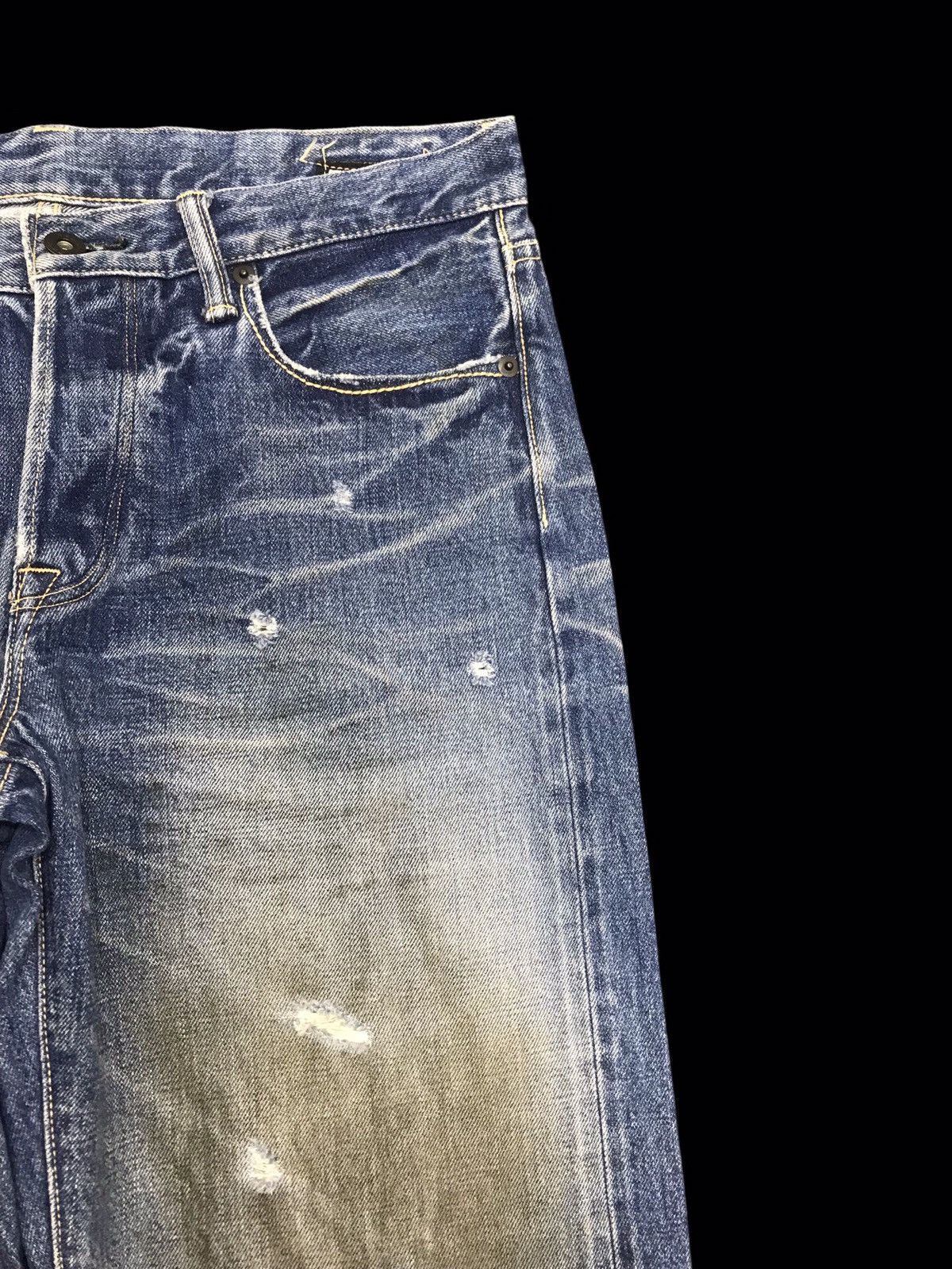 Japanese Brand × KURO 💥ARCHIVAL💥KURO "ANARCHISM" DIRTY COOL WHISKER DENIM F117 Size US 32 / EU 48 - 3 Thumbnail
