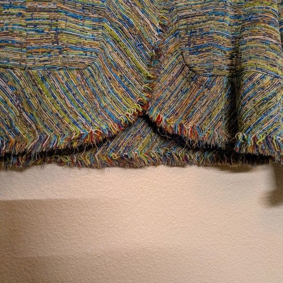 Laura Ashley Laura Ashley Multicolored Striped Fringed Tweed Jacket With Size S / US 4 / IT 40 - 6 Thumbnail