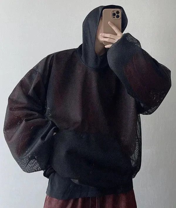 Vintage Asaoka x Ibuki Double Layer Gothic Letters Mesh Hoodie Size US L / EU 52-54 / 3 - 3 Thumbnail