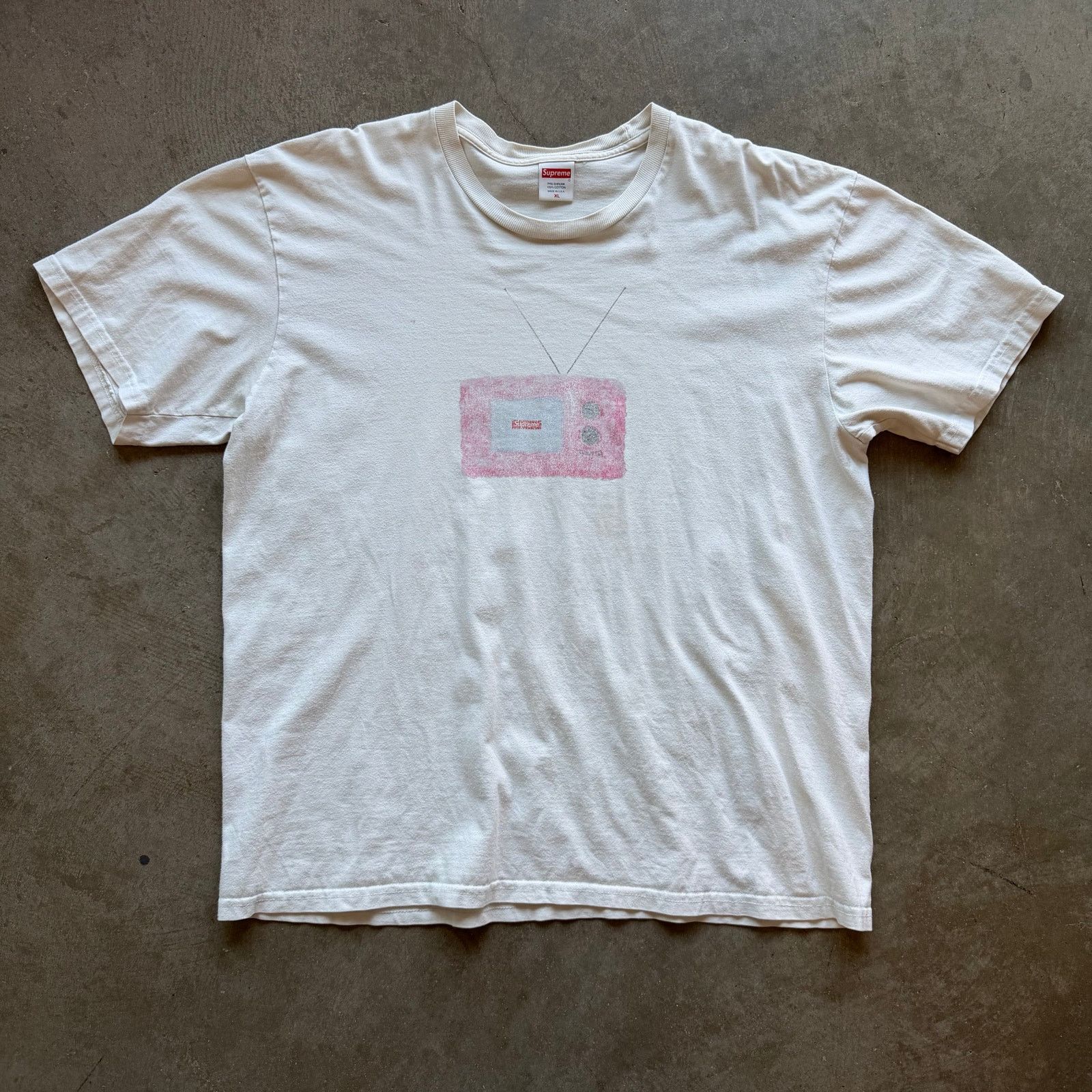 Supreme white supreme announcing tee | Grailed