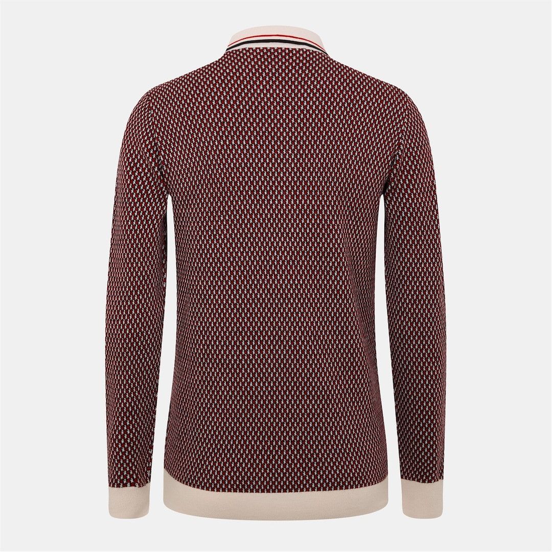Valentino o1g2r1mq0526 Knitted Polo Shirt in Red/Beige Size US M / EU 48-50 / 2 - 2 Thumbnail