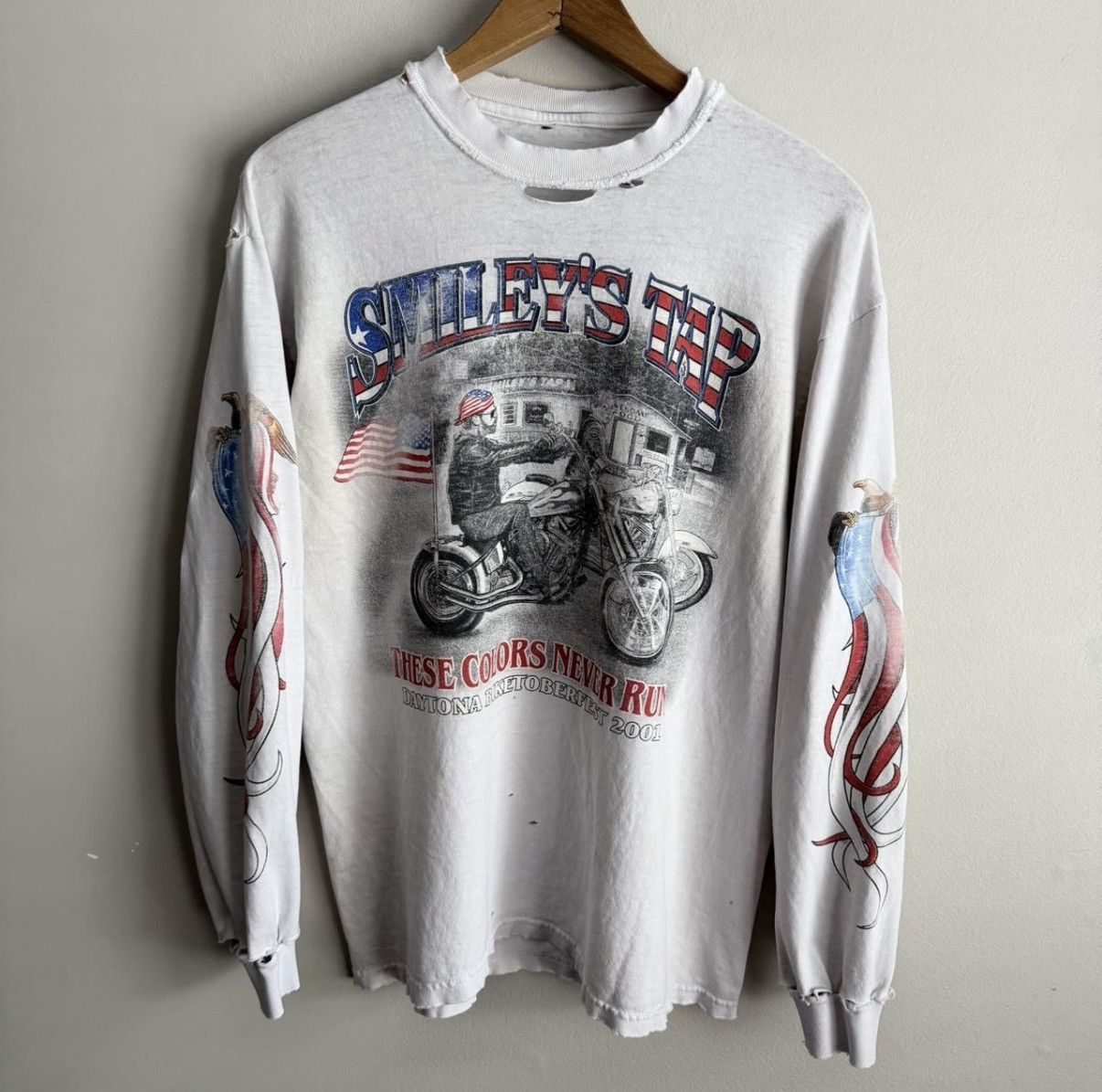 Vintage Thrashed Biker Long Sleeve