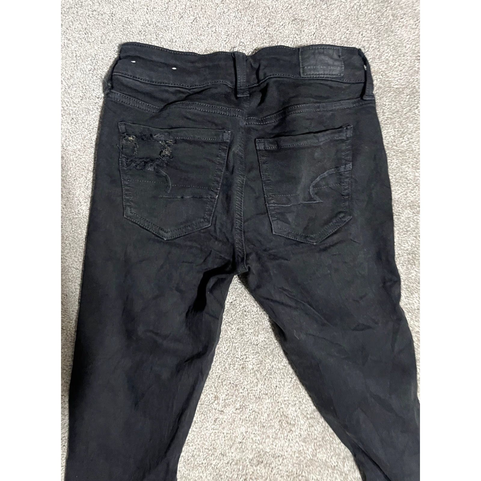 American Eagle Outfitters American Eagle Black Next Level Stretch Mid Rise Jegging Pants Women Size 0 Corduroy Size 25" / US 0 / IT 36 - 2 Thumbnail