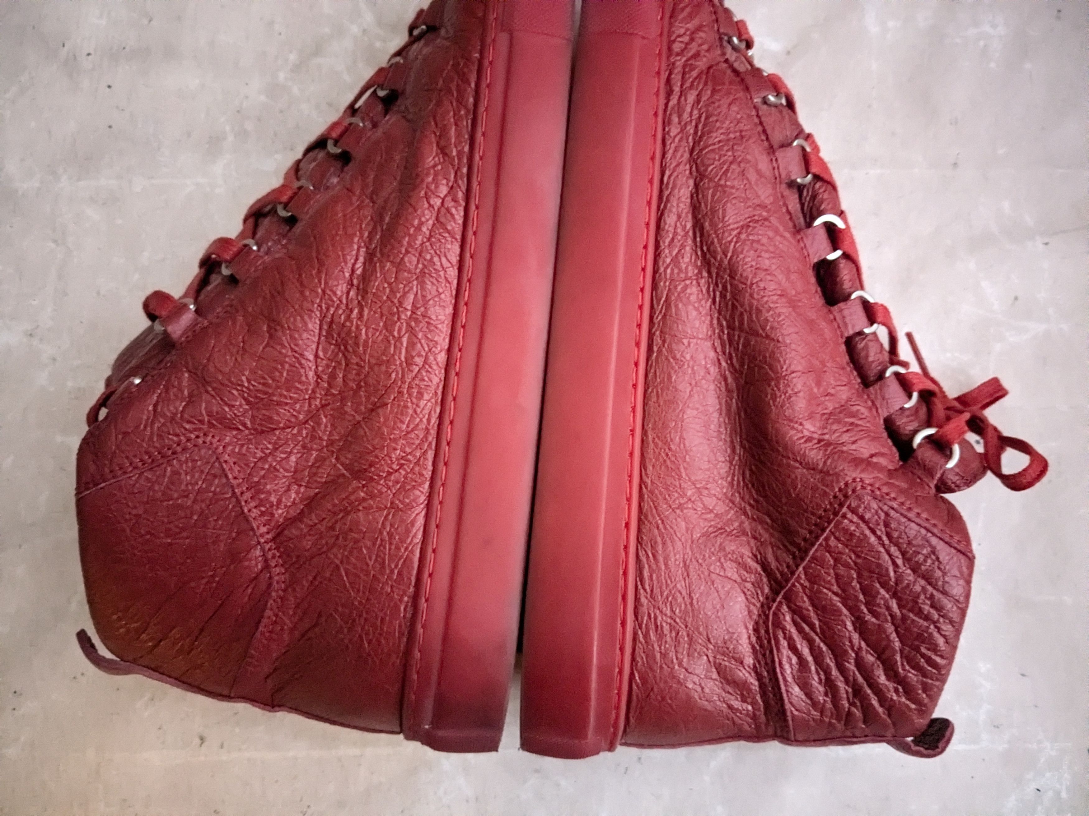 Balenciaga Balenciaga Arena Red 13 High Tops Leather Size US 13 / EU 46 - 6 Thumbnail