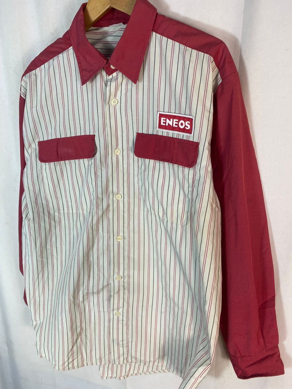 Sports Specialties × Uniform Wares × Vintage Vintage eneos stripe button up shirt with patches Size US L / EU 52-54 / 3 - 4 Thumbnail