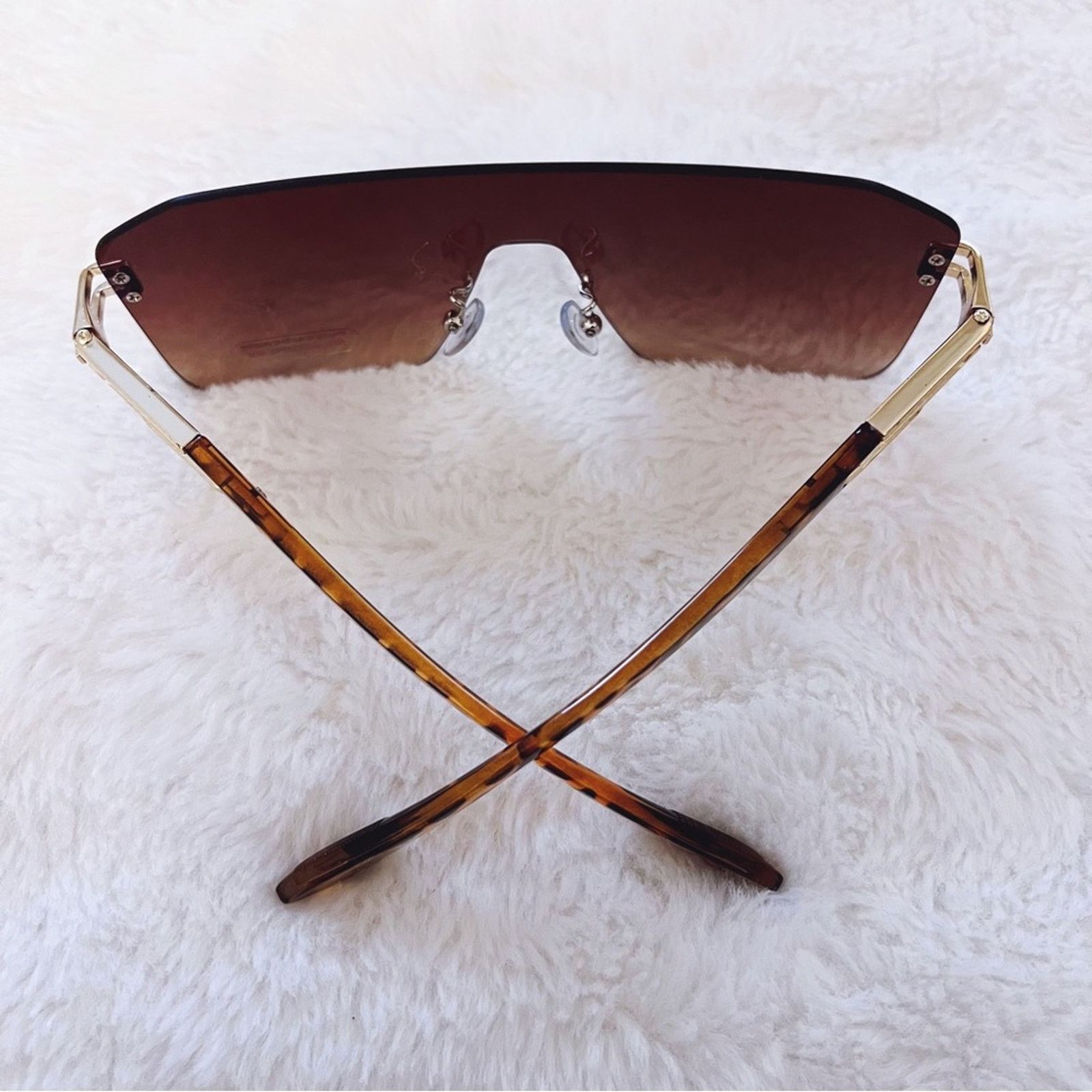 Other Sadie Brown Oversized Rimless Flat-Top Sunglasses Size ONE SIZE - 10 Thumbnail