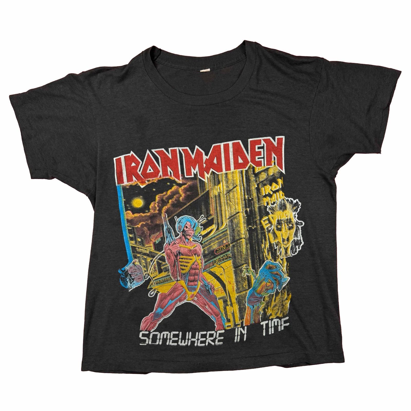 80s Iron Maiden Somewhere In Time Live Rock Band T-Shirt