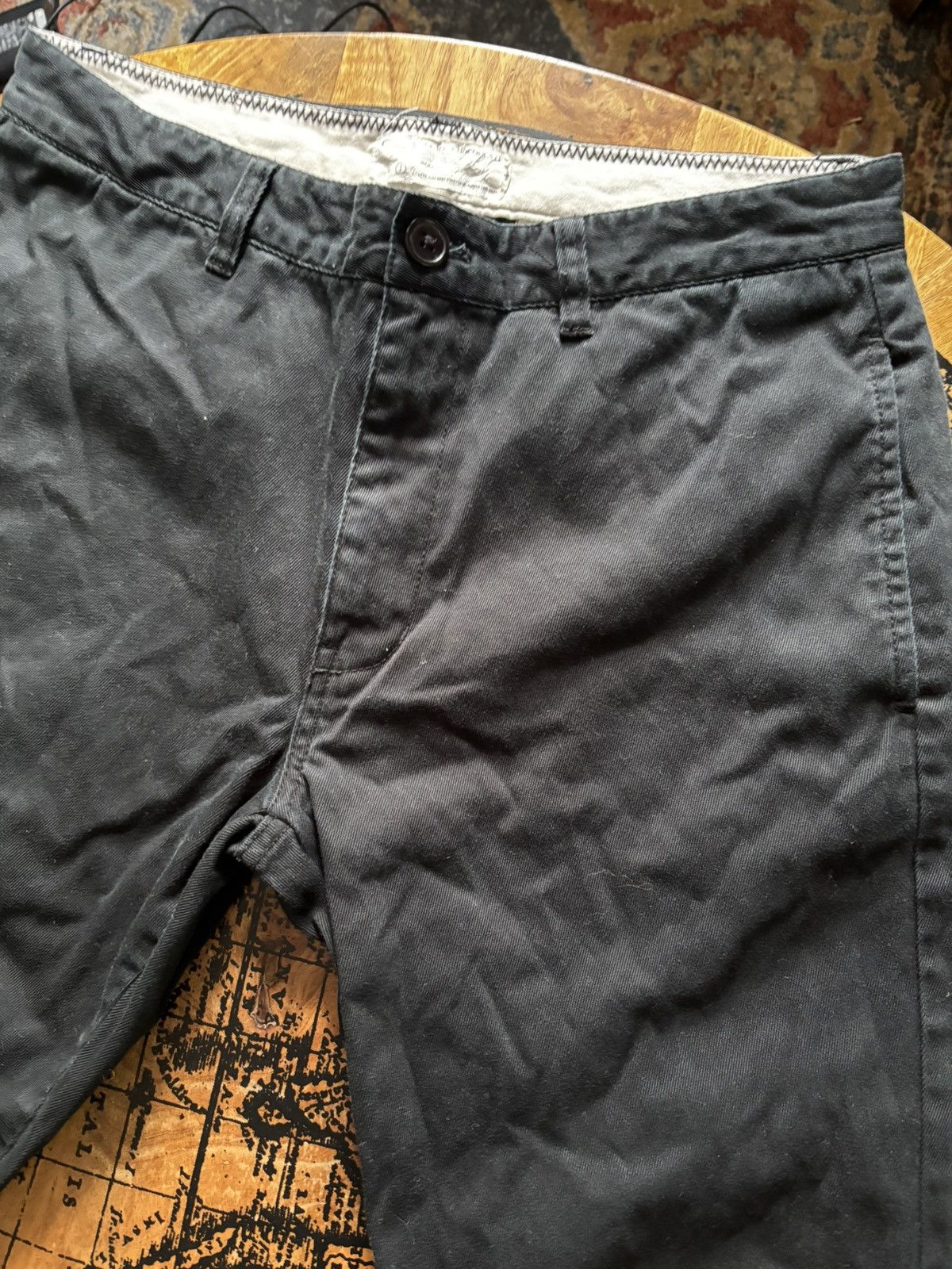 CHOCOOLATE Black Chocoolate Cotton Trousers Black Twill Pants Size US 31 - 2 Thumbnail