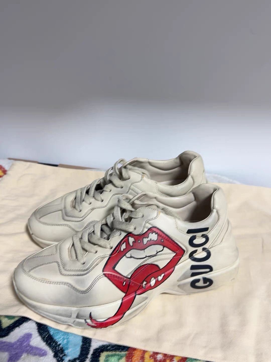 Gucci GUCCI Rhyton Lip Print Low-Top Sneakers K13 Size US 7 / IT 37 - 4 Thumbnail