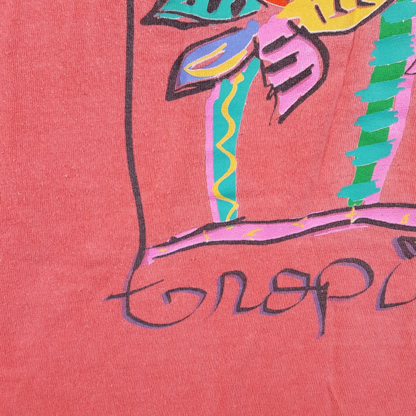 Vintage VINTAGE 90s Next Exit Tropical Beach Art Surf T-Shirt Women's One Size Pink Short Sleeve Retro Size ONE SIZE - 3 Thumbnail