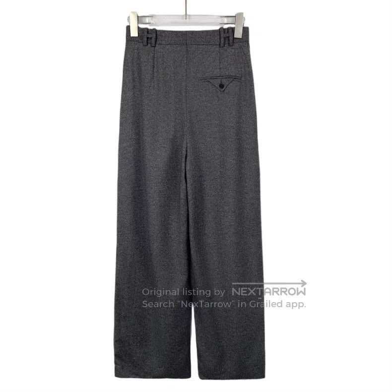 Hermes Hermes Dark gray wool casual straight-leg wide-leg pants Size 24" / US 00 / IT 34 - 2 Thumbnail