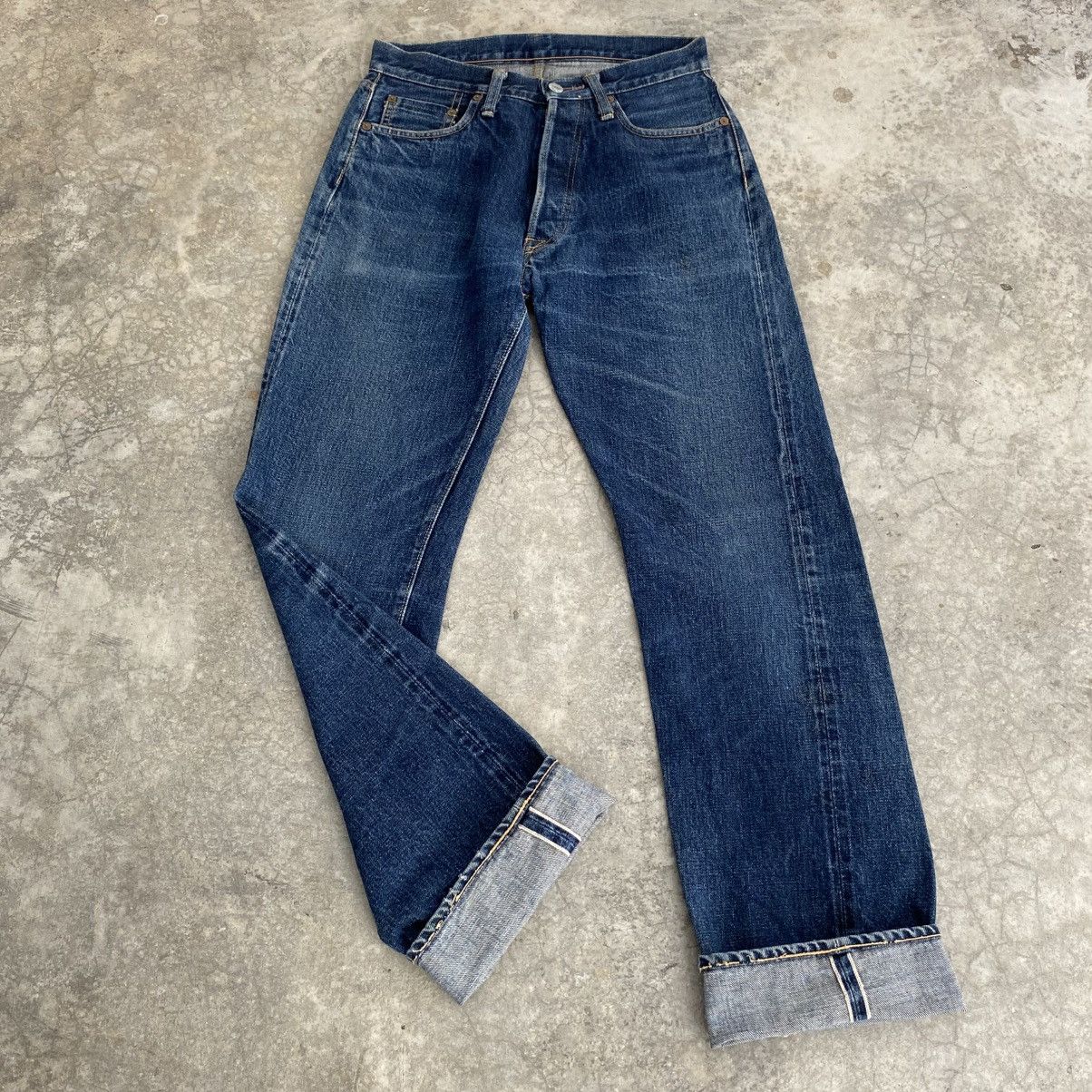 Denime Vintage 90’s Denime Faded Blue Distressed Selvedge Jeans Size US 29 - 1 Thumbnail