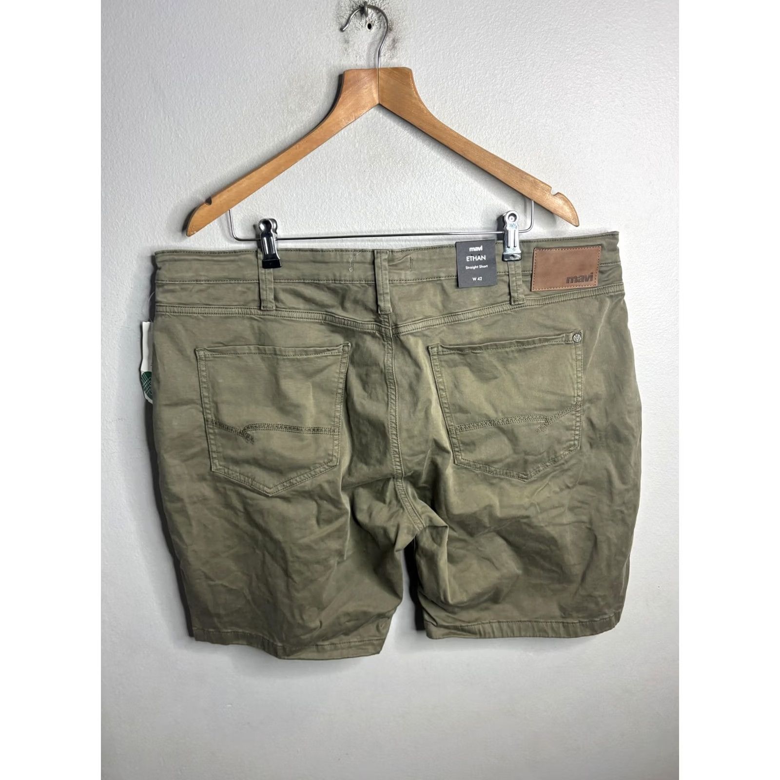 Mavi Mavi Mens 42 Green Ethan Sage Twill Straight Short Chino Casual Stretch Size US 42 / EU 58 - 6 Thumbnail