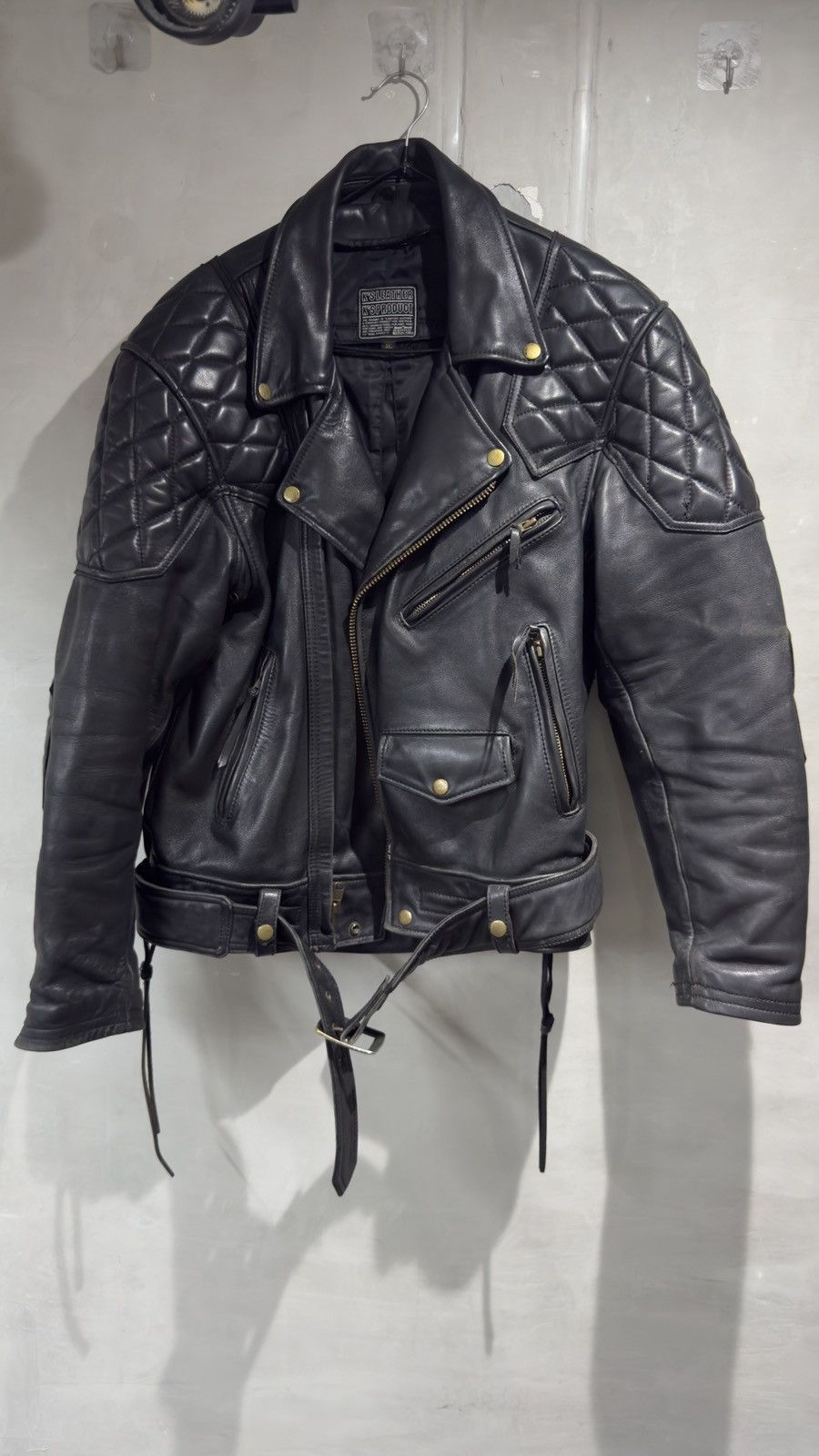 Japanese Brand × Kadoya Kadoya evo diamond lattice cable stayed leather jacket Size US XXL / EU 58 / 5 - 21 Thumbnail