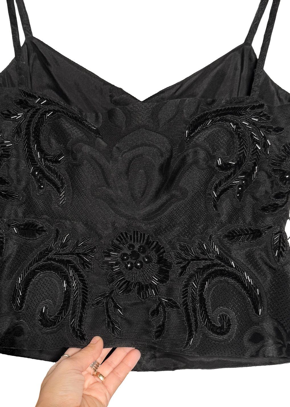 Valentino Valentino Black Beaded Bustier Top Size M / US 6-8 / IT 42-44 - 4 Thumbnail