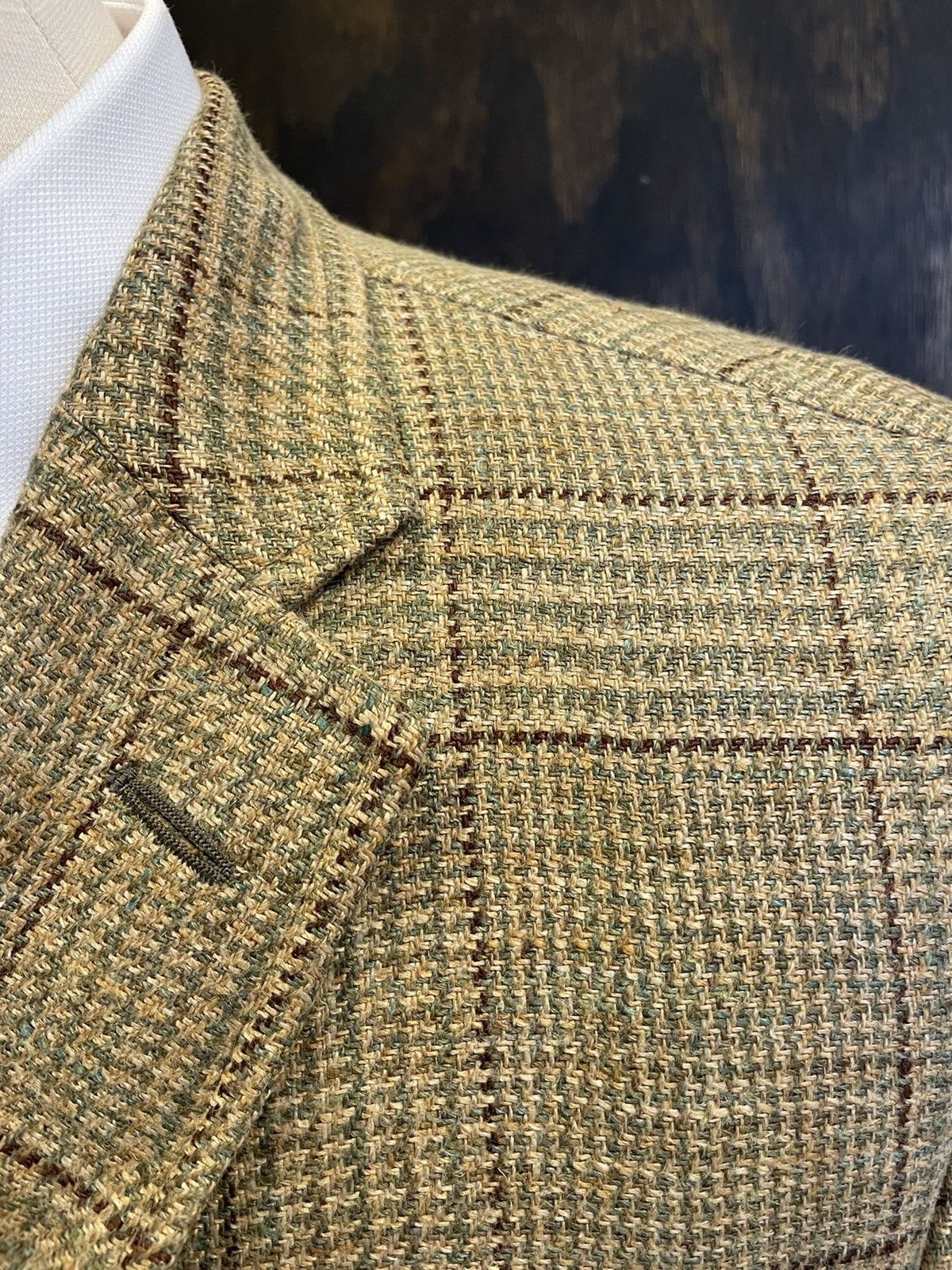 Polo Ralph Lauren × Vintage Ticket Pocket Check Print Hacking Jacket Size 46R - 2 Thumbnail