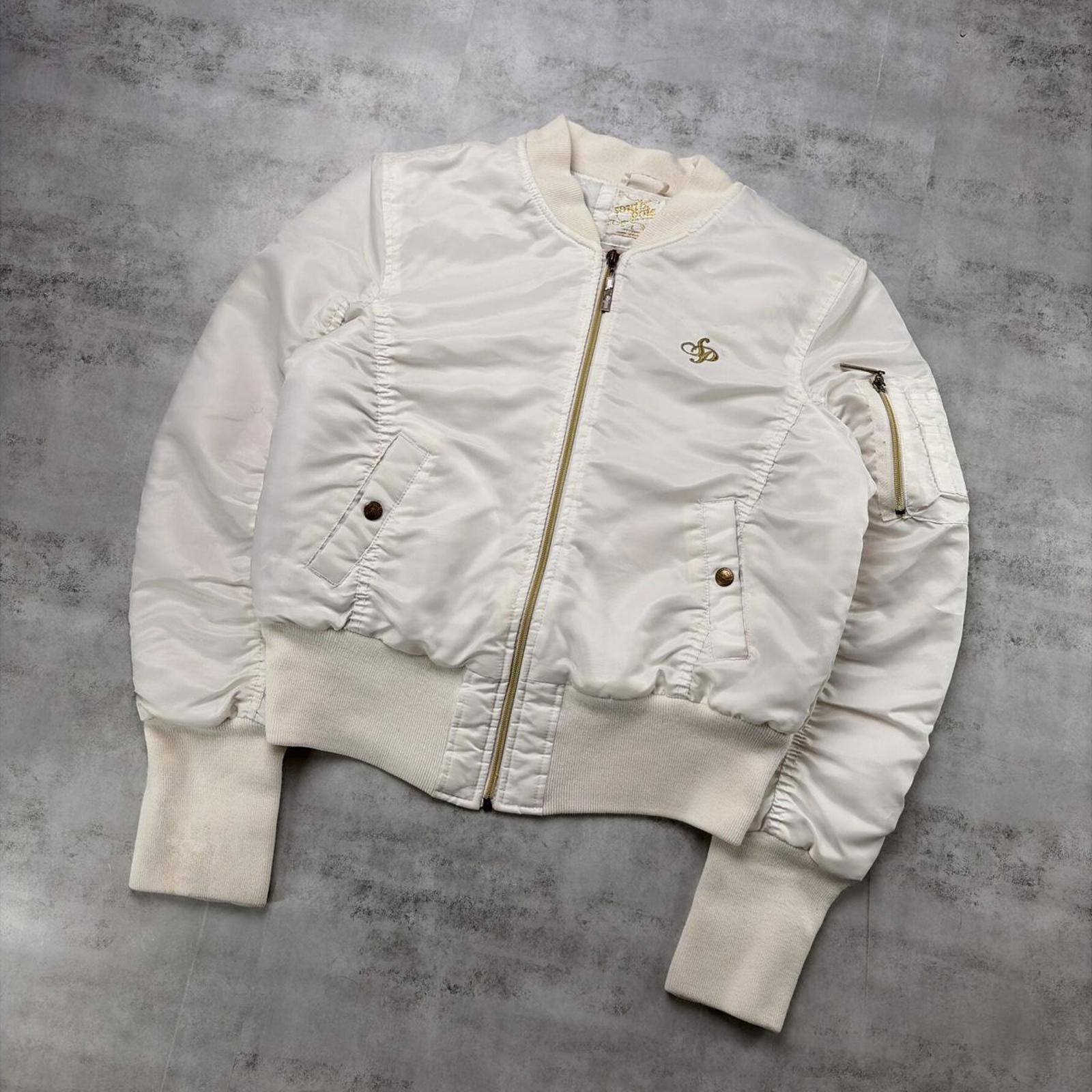 Southpole Y2K White Southpole Grunge Bomber Puffer Jacket Size S / US 4 / IT 40 - 2 Thumbnail