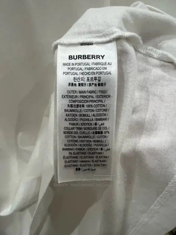 Burberry Burberry White Cotton Women's T-Shirt. Size L / US 10 / IT 46 - 7 Thumbnail