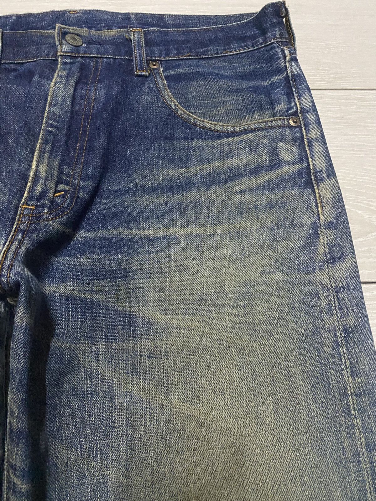 Levi's Levis 502 Big E Selvedge Talon Zip Distressed Baggy Jeans Size US 34 / EU 50 - 8 Thumbnail