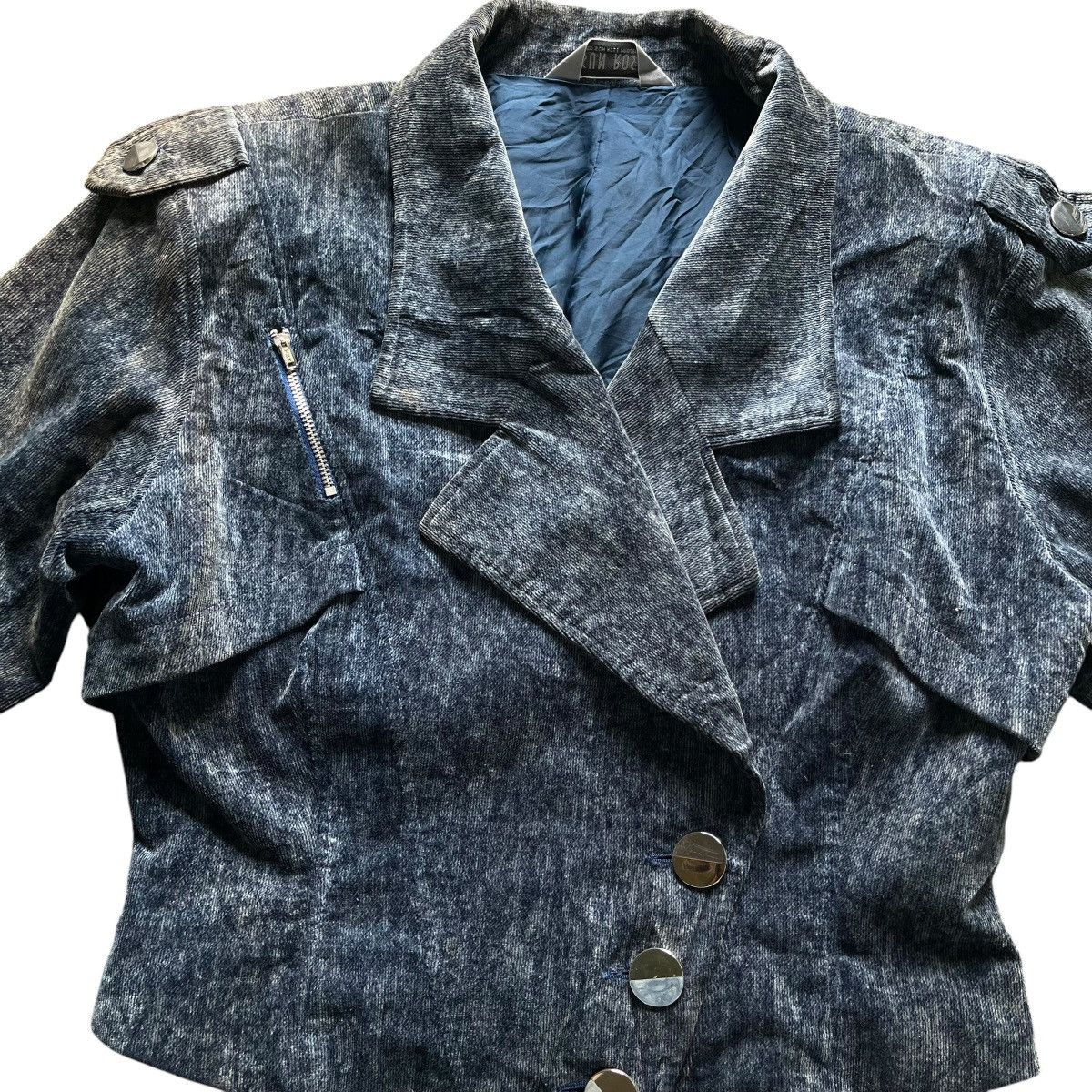 If Six Was Nine JAPANESE BRAND MUD BLUE WASH CROP TOP JACKET Size M / US 6-8 / IT 42-44 - 2 Thumbnail