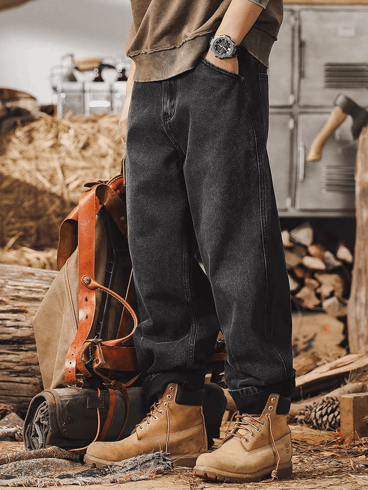 Japanese Brand × Vintage Black High Street Vintage Loose Fit Jeans Size US 34 / EU 50 - 1 Thumbnail