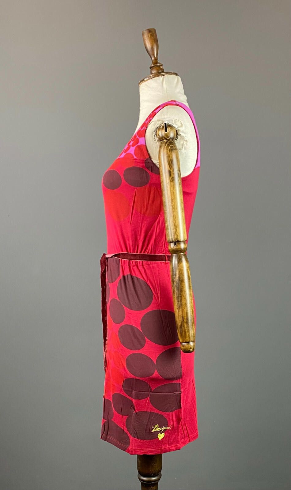 Desigual NWT Desigual Red Dotted Belted A-Line Dress Size S Size S / US 4 / IT 40 - 4 Thumbnail