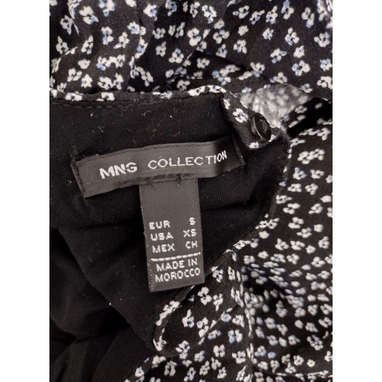 Vintage MNG Collection Women's Dress XS Flower Dot Black/White Midi Casual Dress Size XS / US 0-2 / IT 36-38 - 6 Thumbnail