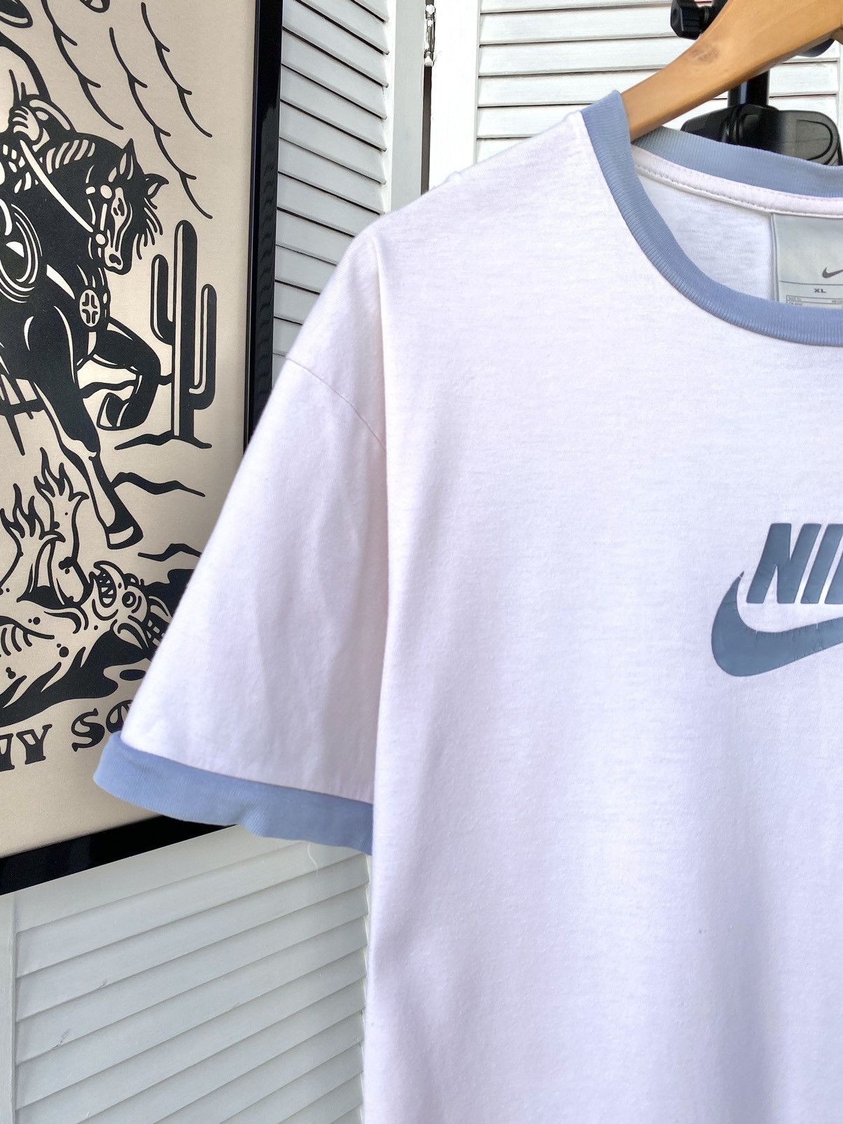 Nike × Vintage Nike Vintage Center Swoosh Logo Retro Style Tee Shirt Size US XL / EU 56 / 4 - 5 Thumbnail
