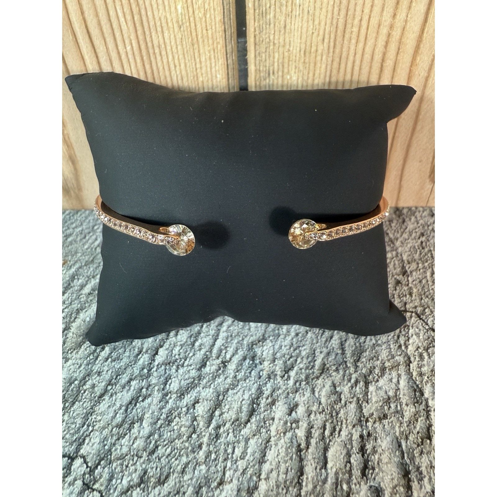 Givenchy Givenchy Rose Gold Floating Stone Cuff Hinge Bracelet 7-8" Size ONE SIZE - 5 Thumbnail