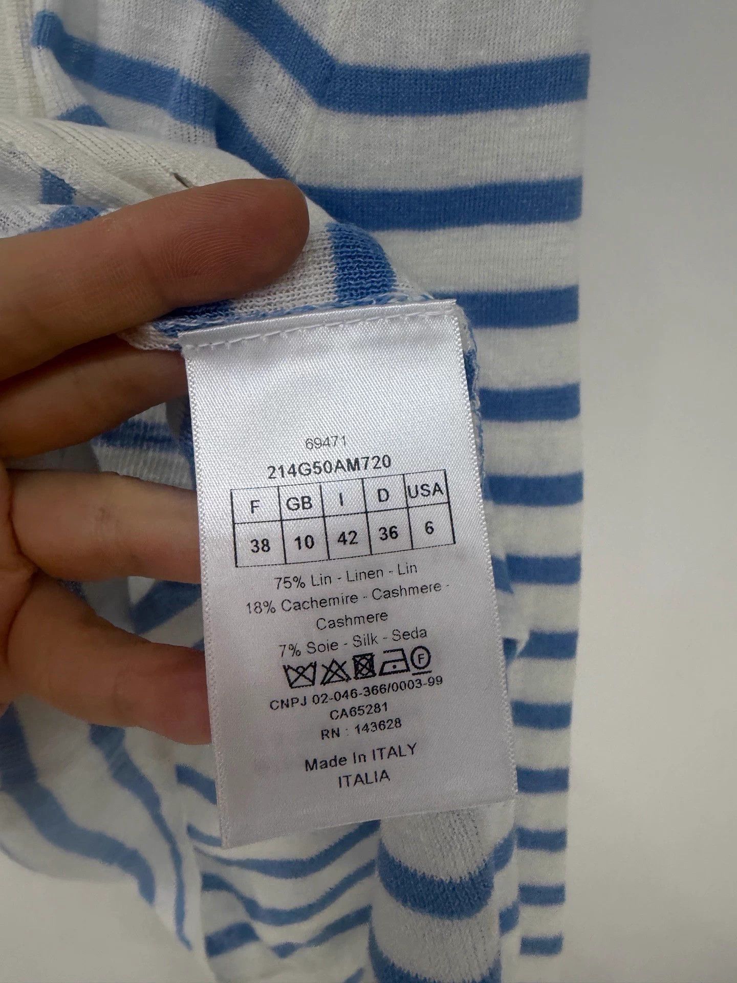 Dior Dior thin blue white stripe linen cardy 99 new FR38 Size S / US 4 / IT 40 - 4 Thumbnail