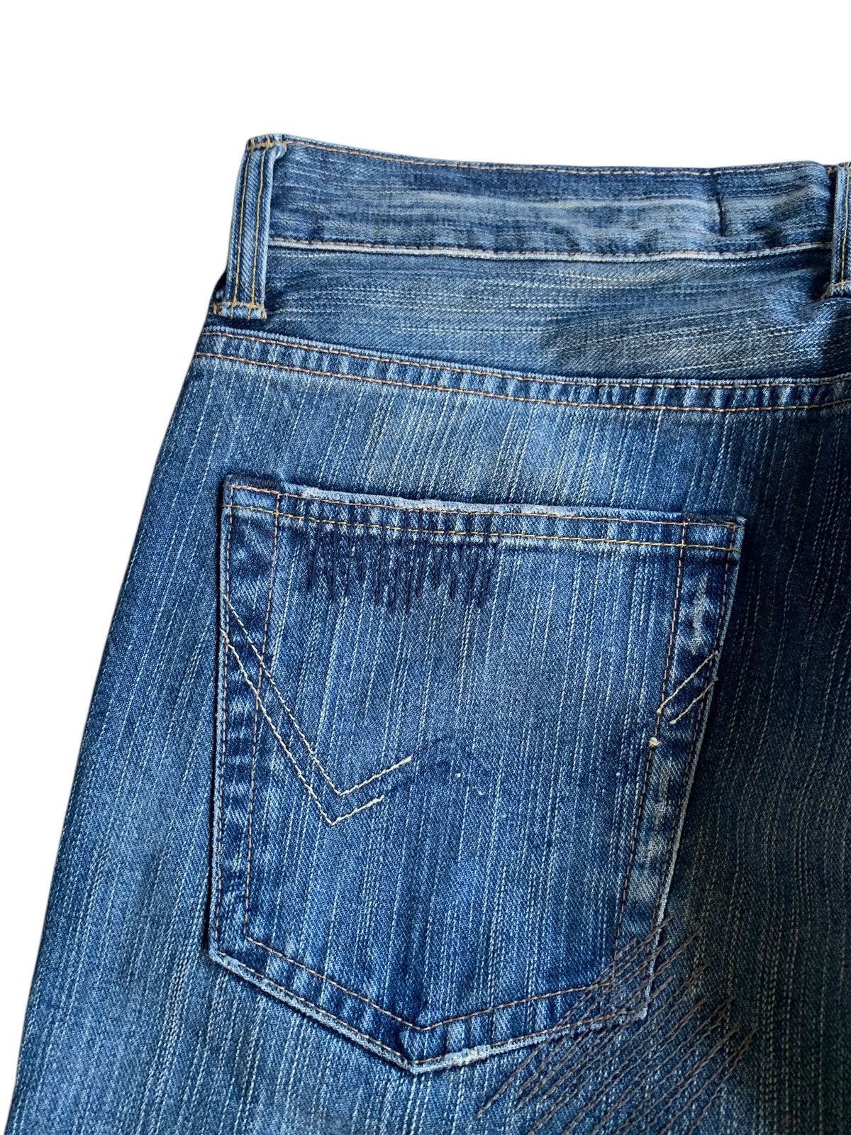 FLARE💥EDWIN XVS JAPANESE PUNK STYLE FADED DISTRESSED DENIM☠️