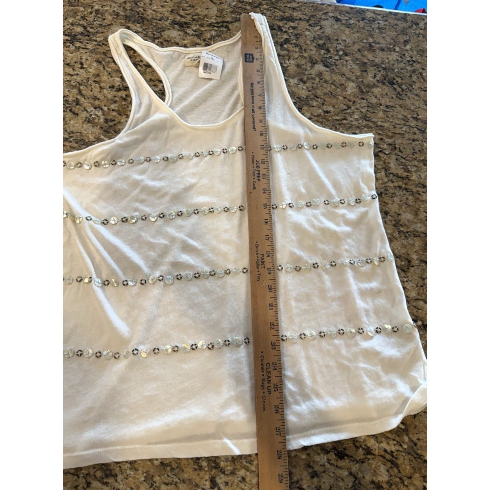 Vintage DENIM & SUPPLY RALPH LAUREN Tank Women's L Ivory Sequin Trim New with Tags Size L / US 10 / IT 46 - 4 Thumbnail