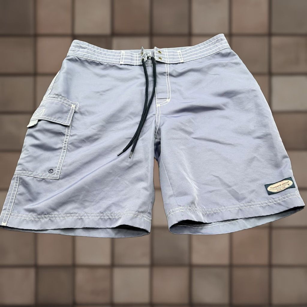 Vineyard Vines Vineyard Vines Shorts Men 33 Purple Polyester Beach Swimming Weekend Outdoors Board Short Regular Fit Logo Breathable Drawstring Pockets 9in Inseam Size US 33 - 1 Thumbnail