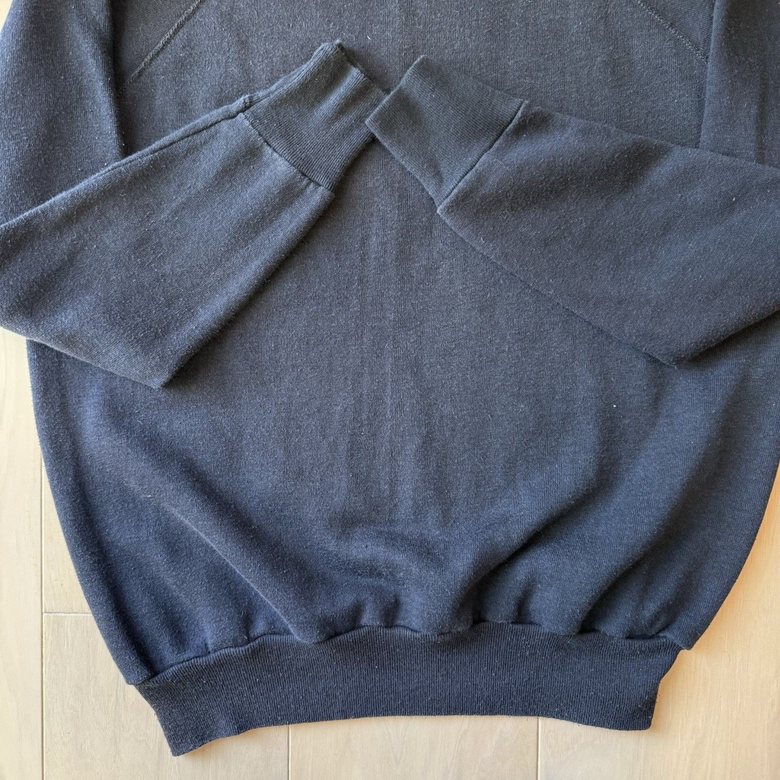 Vintage Vintage Sweatshirt XL Black 70s Made in USA Fleece Pullover Size US XL / EU 56 / 4 - 5 Thumbnail