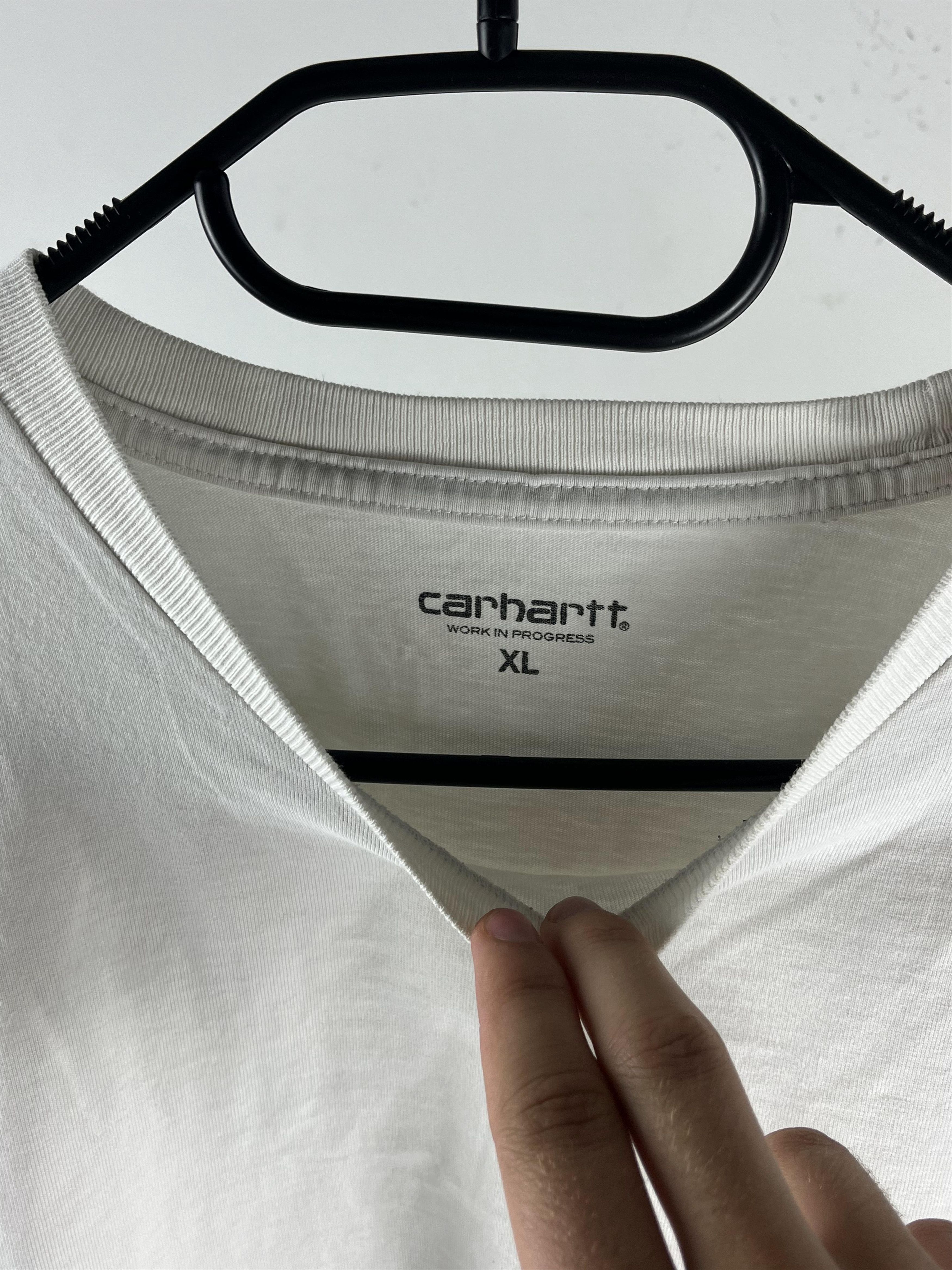 Carhartt × Vintage !Rare Carhartt Basic White Longsleeve Size US XL / EU 56 / 4 - 4 Thumbnail