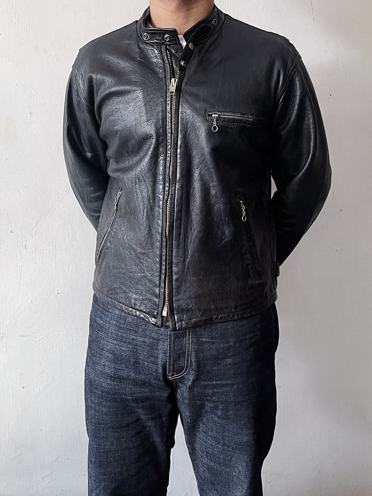 Schott × Vintage Vintage 90s Schott At101 single riders leather