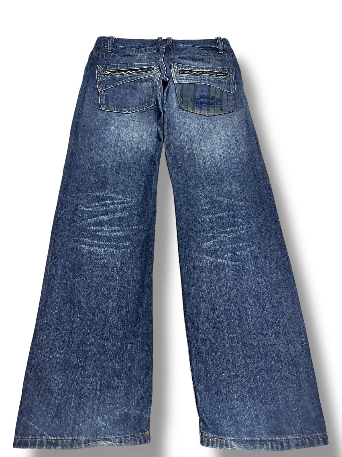 Japanese Brand × Le Grande Bleu (L.G.B.) Kissmark Distressed Jeans With Wideleg and Faded Wash Size US 32 / EU 48 - 2 Thumbnail