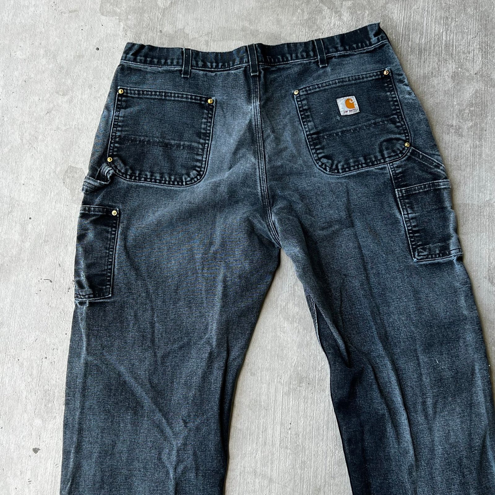 Carhartt × Vintage Carhartt faded black double knee work wear carpenter pants Size US 36 / EU 52 - 11 Thumbnail