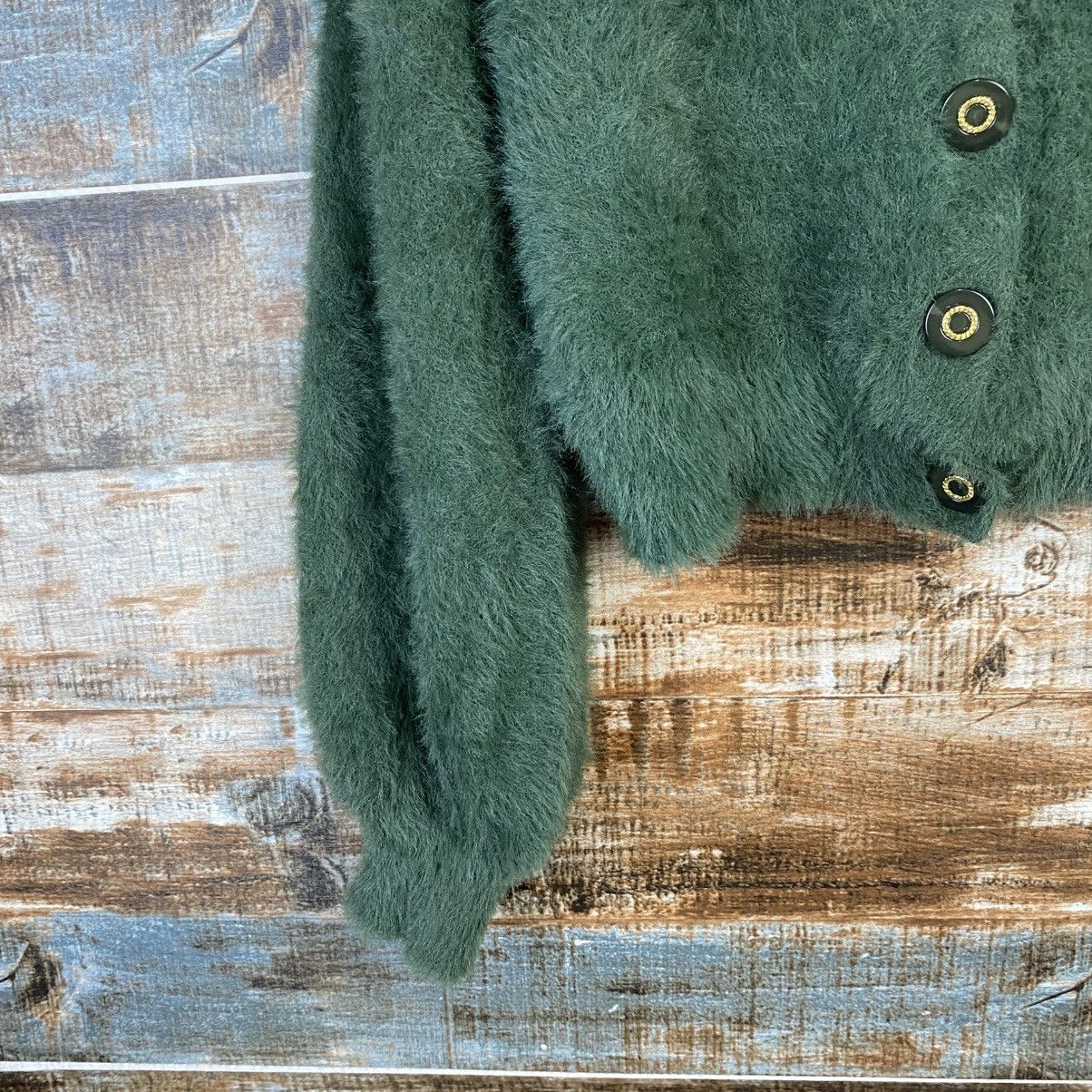 Homespun Knitwear × Japanese Brand DL Dazzlin Cardigan fur shaggy crop top Knitwear #C1113 Size XS / US 0-2 / IT 36-38 - 7 Thumbnail