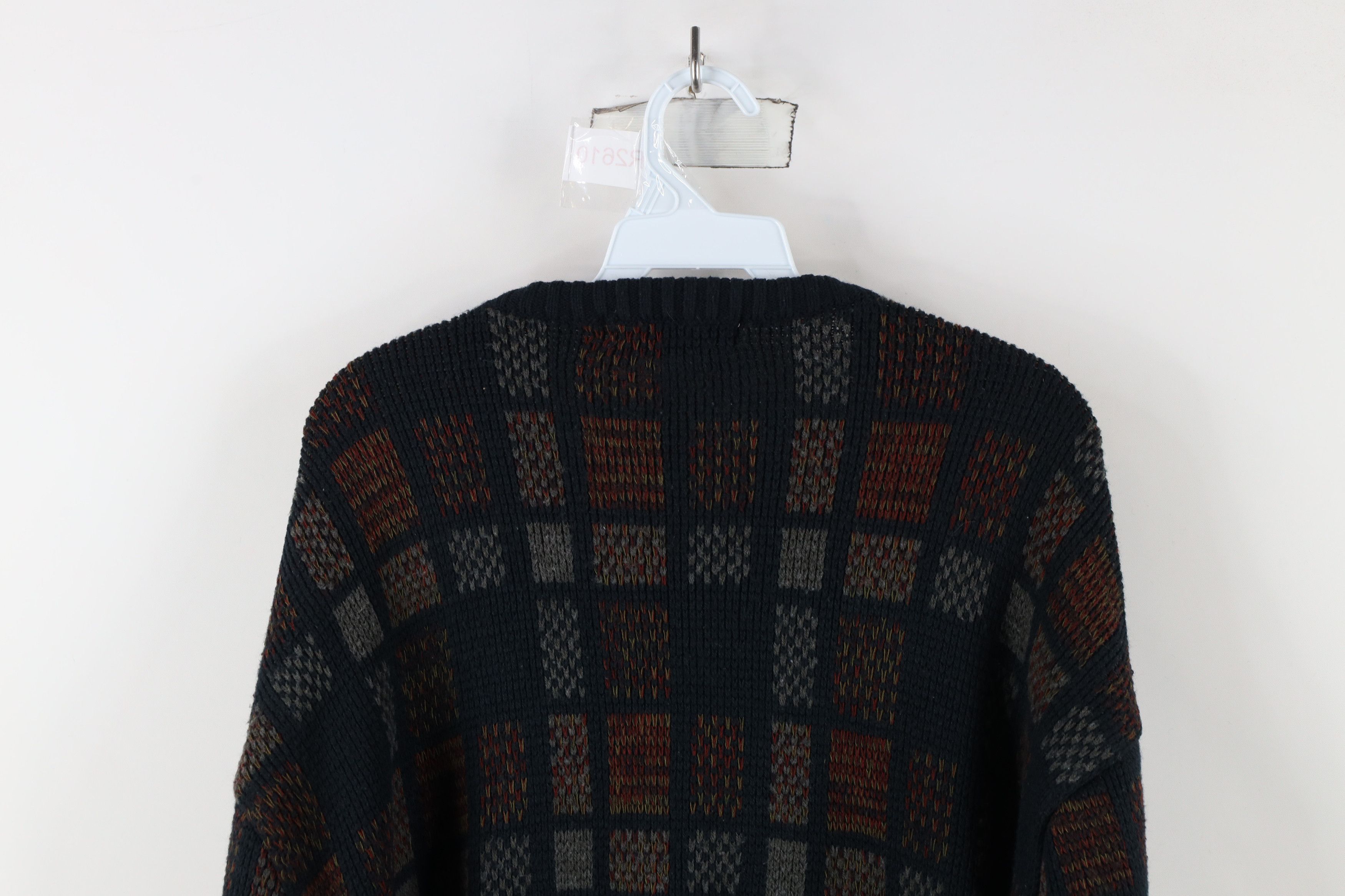 Vintage Vintage 90s Coogi Style Rainbow Checkered Knit Sweater Size US L / EU 52-54 / 3 - 8 Thumbnail