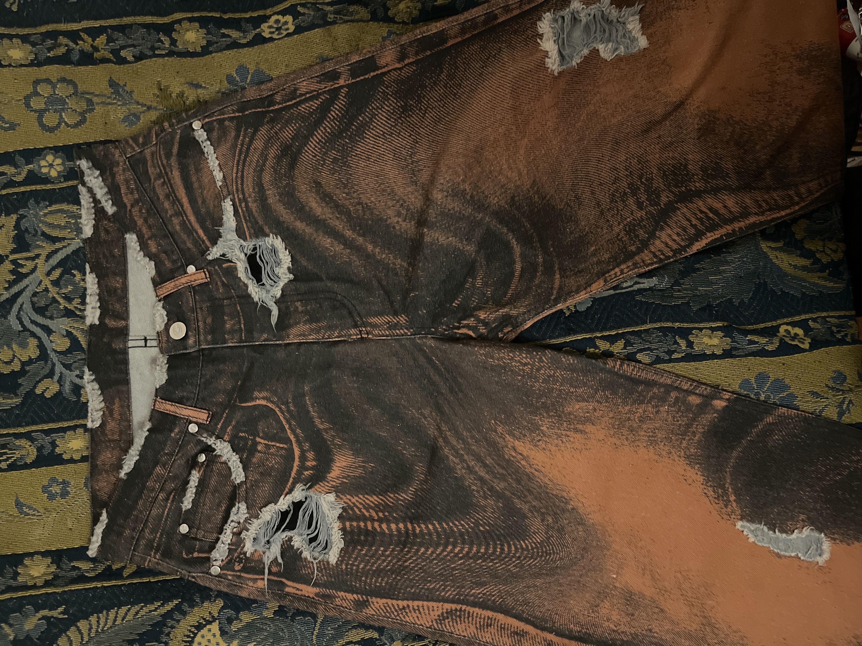 CamperLab CamperLab Distorted Print Denim Jeans Orange Trompe L’Oeil Size US 30 / EU 46 - 1 Thumbnail