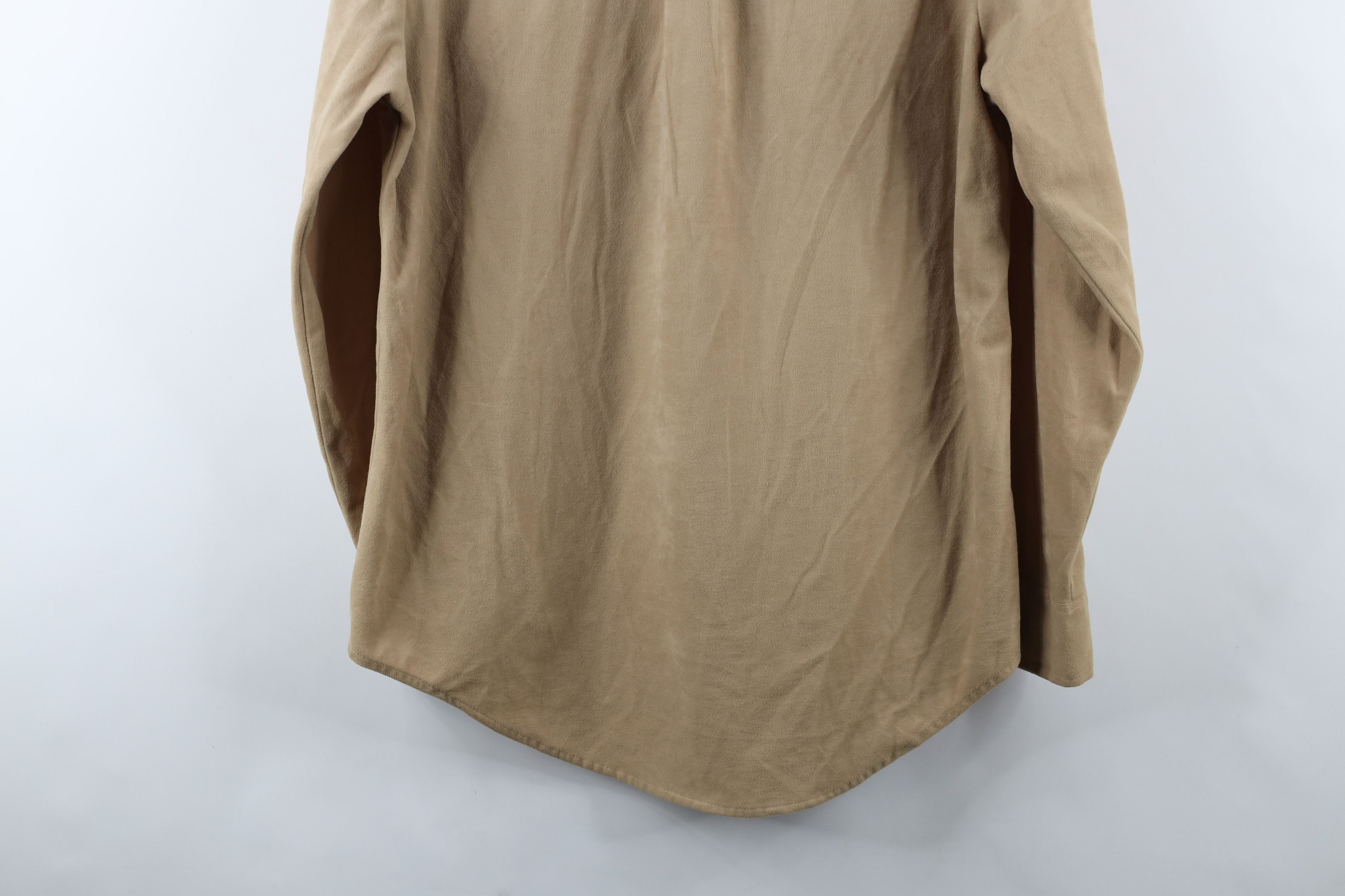 Vintage Vintage 70s Streetwear Cloth Collared Button Shirt Beige Size US L / EU 52-54 / 3 - 12 Thumbnail
